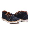 Sapatenis Casual Cano Médio Masculino Isttony Camurça Marinho