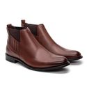 Bota Masculina Chelsea de Couro Conhaque