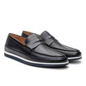 Sapato Loafer Pienza de Couro Marinho Escuro