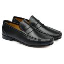 Mocassim Casual Floater Preto Gf03 Solado De Couro