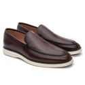 Mocassim de Couro Café Solado de Borracha