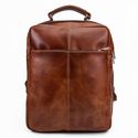 Mochila em Couro Com Suporte Para Notebook Removível