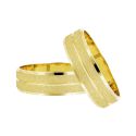 Alianças de Ouro Amarelo 18k Pescara Chanfrada 5,0mm