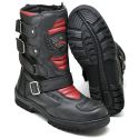 Bota Coturno Masculino Couro Legítmo Racing 13005 Preto/Vermelho Motoqueiro Motociclista