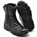 Bota Masculina Motoqueiro TH3 em Couro Cano Médio Preto Conforto Resistencia Trilha Passeios Trabalho