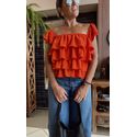 Blusa com Babados Valença - Laranja