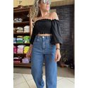 Calça jeans wide leg - Guarujá