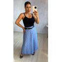 SAIA MIDI CINTURA ALTA - AZUL POA