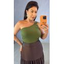 BLUSA REGATA CHARLOTE METAL - VERDE OLIVA