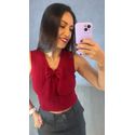 BLUSA TRICOT MODAL LAÇO MARSALA