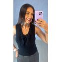 BLUSA TRICOT MODAL LAÇO PRETO