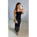 VESTIDO TULE MIDI PRETO