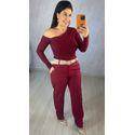 BLUSA MANGA LONGA OMBRO ASSIMETRICO MARSALA