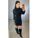 VESTIDO PRETO TUBINHO MANGA LONGA