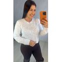 BLUSA MANGA LONGA TRICOT MOUSSE BRANCA