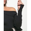 Blusa Biamar Canelada De Ombro Único Preto 1707 