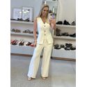 Conjunto Le Bongã De Colete E Calça white Leg Areia 2310 