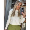 Blusa Biamar Em Fio Pluma Com Gola Redonda Off White 0706