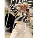 Blusa Abenção Listrada Bege 2805 