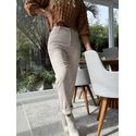 Calça Biamar De Cotele Com Bolso Bege Claro