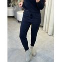 Calça De Tricô Com Barra Italiana Marinho 2805