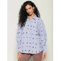 Camisa Biamar Bordada Com Fendas Laterais Azul 1301 