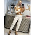 Blusa Biamar Geométrica Com Gola Rolê Caramelo 3005