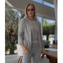 Casaco Biamar Em Lã Cashmere Sem Fechamento Cinza