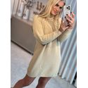 Vestido Biamar Em Fio Pluma Bege 