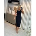 Vestido Midi Biamar De Algodão Azul Marinho 