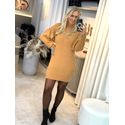 Vestido Abenção Curto De Tricô Caramelo
