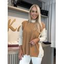 Blusa Abenção De Fio Pluma Ampla Caramelo 