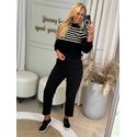 Blusa Biamar Listrada Com Gola Média Preto 
