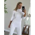 Blusa Abenção Alongada Canelada Off White 0406AB