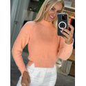 Blusa Abenção Com Fendas Laterais Laranja Claro 