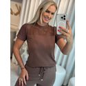 Blusa Biamar Com Detalhe Vazado Marrom 