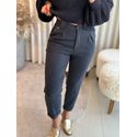 Calça Biamar De Linho Com Pregas Azul Marinho 