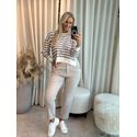 Blusa Biamar Mullet Listrada Off White Com Cinza 