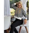 Blusa Biamar Mullet Listrada Off White Com Preto