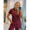 Blusa Biamar Com Detalhe Vazado Bordo