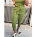 Calça De Sarja Com Cordão Verde