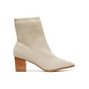 Bota De Tricô Com Bico Fino Areia 