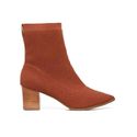 Bota De Tricô Com Bico Fino Terracota 