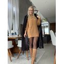 Vestido Biamar Curto Caramelo Com Botões 0205