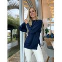Blusa Biamar Alongada Em Algodão Marinho 2806