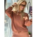 Blusa Biamar Em Algodão Com Detalhe Em Recorte Mocha Mousse 2709