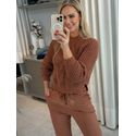 Blusa Biamar Com Tecimento de folhas Moucha Mousse 1607