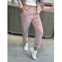 Calça Biamar De Veludo Com Barra Italiana Rosa Medio 2306*