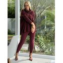 Blusa Biamar De Ampla Com Gola Boba Bordo 
