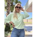 Blusa Abenção Em Fio Pluma Verde Claro